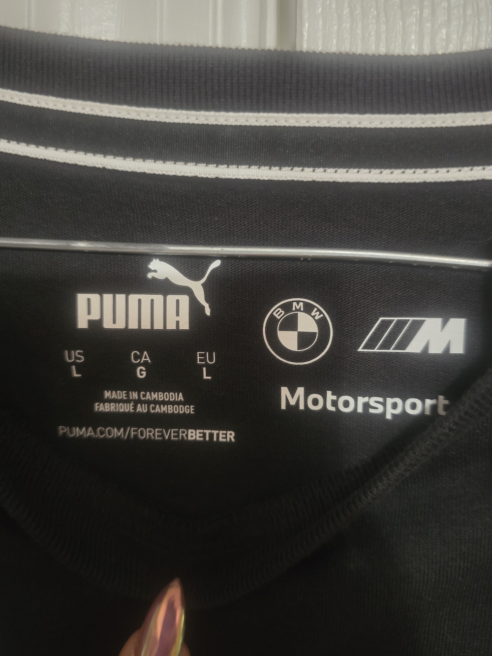 Womens Fit Puma/BMW Motorsport Black Logo Tee - Picture 3 of 5